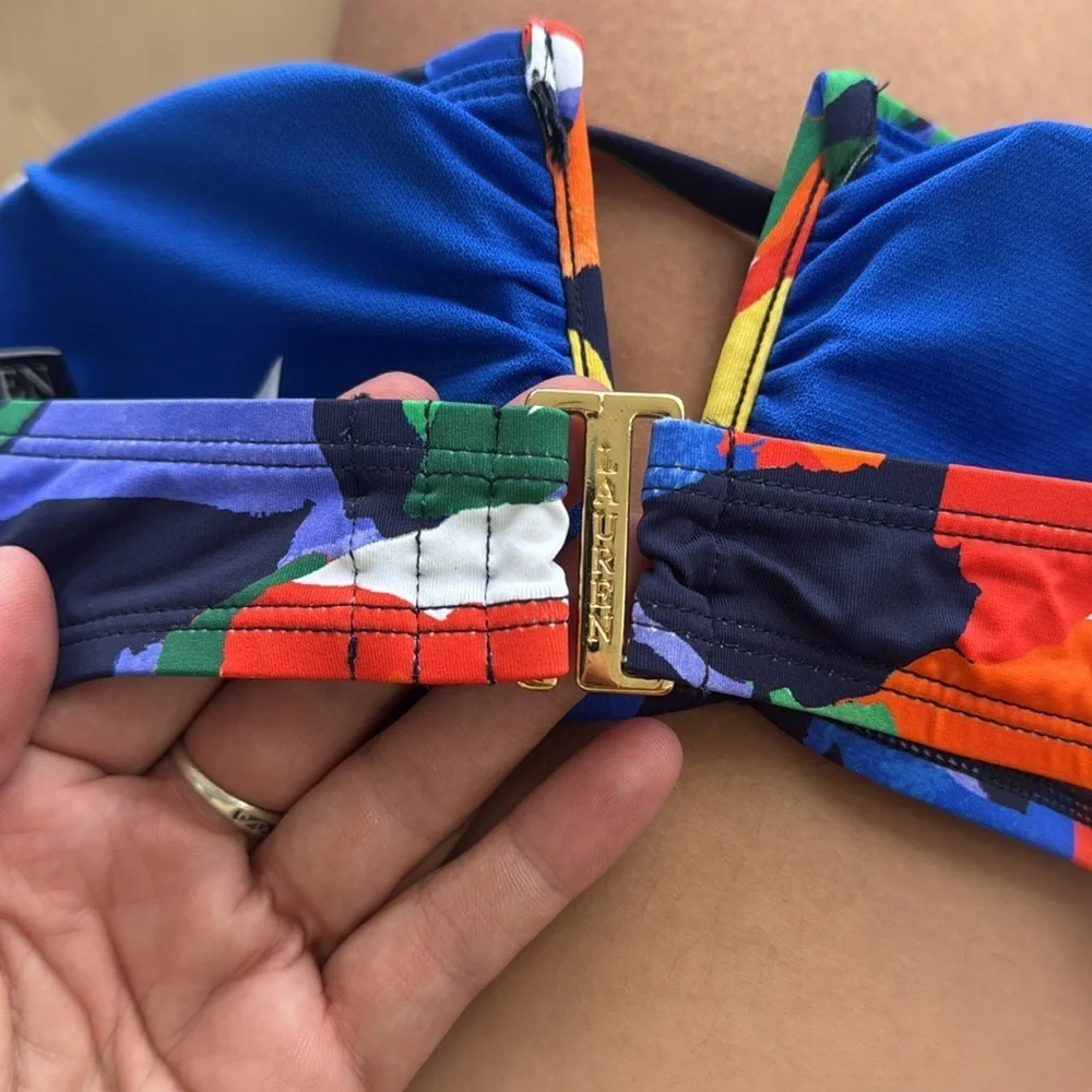 Lauren Ralph Lauren Women's Printed V-Wire Bandeau Bikini Top NWT size 4 - Picture 7 of 9